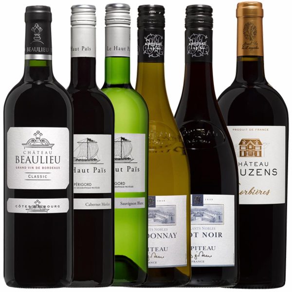 Wijnpakket met 6 Franse wijnen