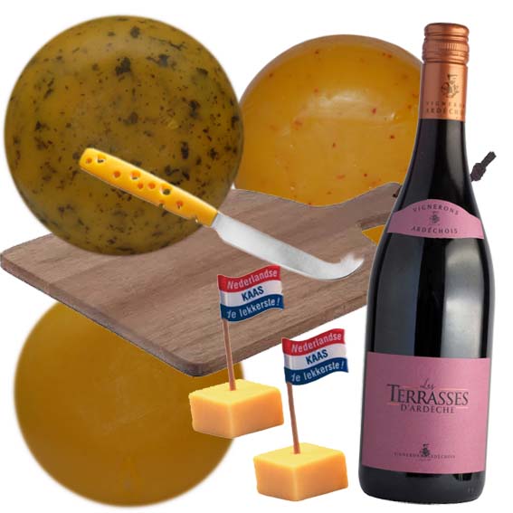 kaas en wijn cadeaupakket