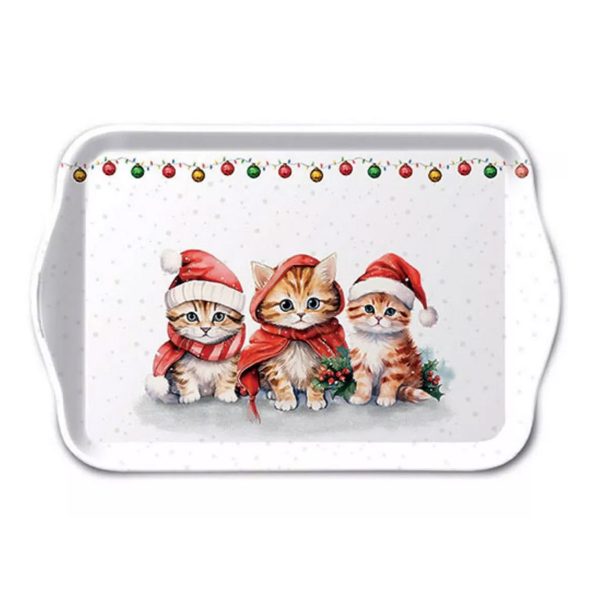 Kerst kittens dienblad